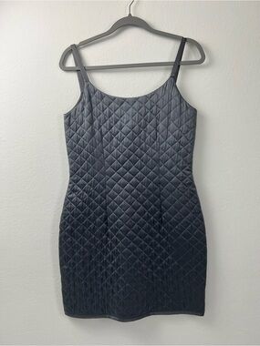 Elizabeth Wayman New York Gray Silk Quilted Sundress